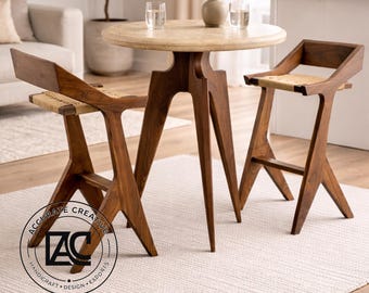 Conjunto de mesa de bistró de madera con 2 sillas – Muebles modernos para comedores que ahorran espacio