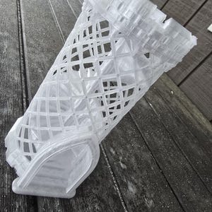 3d Printed Translucent white Castle Dice Tower