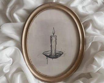 Lámina con boceto de vela dibujada a mano, arte mural de estilo Hygge escandinavo (descarga digital)