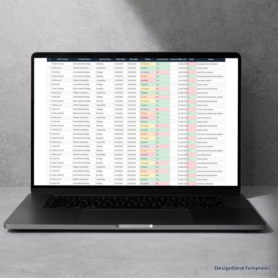 Google Sheets Client Tracker – Freelancer CRM Spreadsheet (digital ...