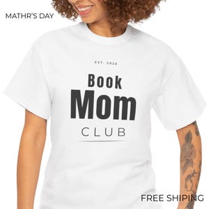 Book Mom Club Shirt, Funny Mom Shirt, Gift for Mom, Mother's Day Shirt, Minimalist Mom Tee, Cute Mom Shirt, Trendy Mom Tee
