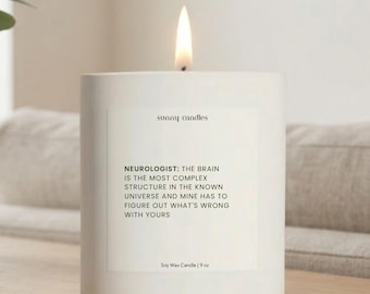 Neurologist Gift Personalized Candle Badass Neurologist Present For Neurology Interns Handmade Funny Unique For Brain Doctors