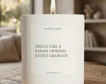 Criminal Justice Graduation Gift Graduating College Candle Funny Unique For Graduate Grad Congratulations Criminal Justice Major Degree