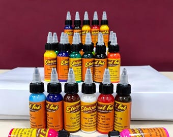 Set de 25 colores de pigmentos para tatuajes Eternal Ink - Tinta profesional para arte corporal - Suministros de alta calidad para microblading