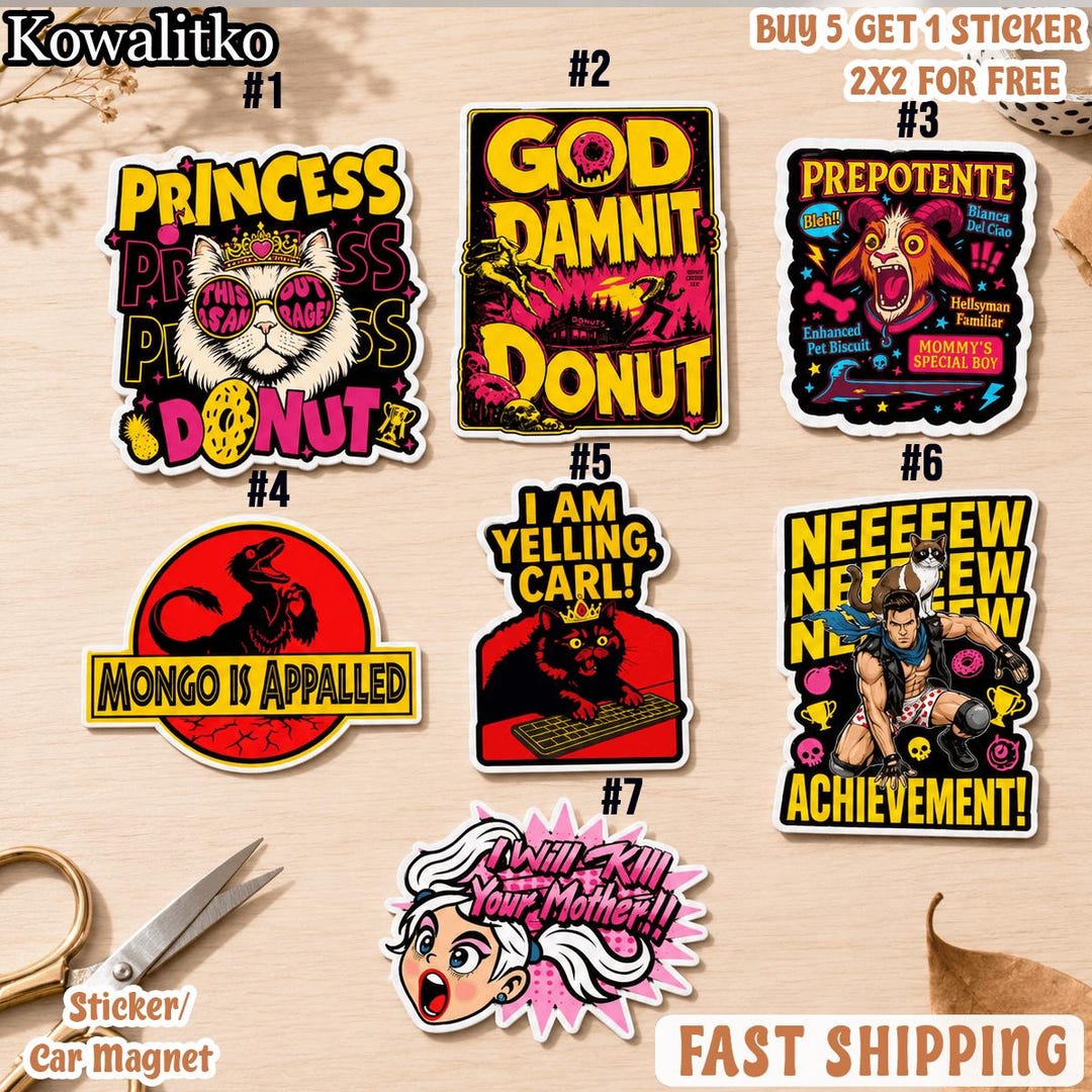 Dungeon Crawler Carl Vinyl Sticker Set: Donut, New Achievement Decal - Etsy