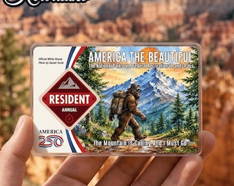 Big Foot Camping Parks Pass Sleeve | America The Beautiful Pass Protector | Hiker Gifts