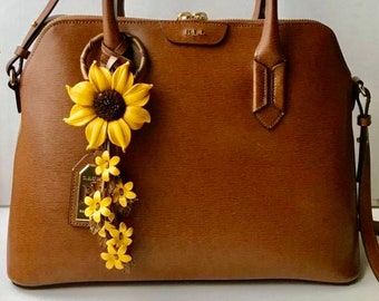 Alexis' leather purse charm & keychain