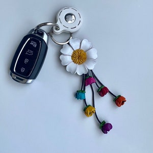 Karen&#39;s Small-eeerr Leather keychain & charm with keyring