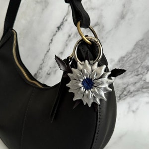 Toni’s  pretty flower inspired leather purse charm & keychain in assorted colors