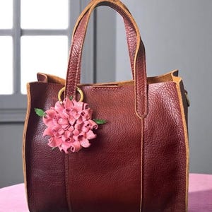 Kali’s Dahlia inspired leather purse charm & keychain in some colors