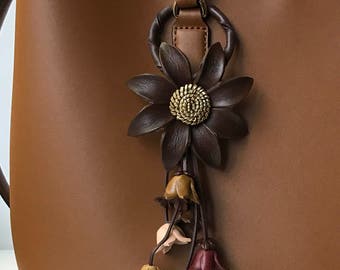 Ellen's keychain and/or purse charm in brown/muted combination
