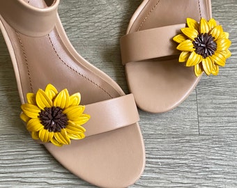 Mira’s Leather flower sandal/shoe  clips