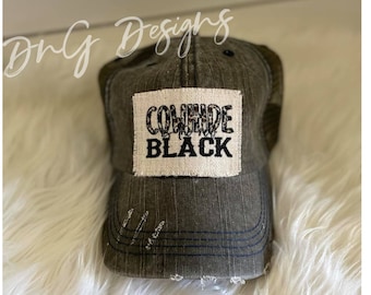 Cowhide Is The New Black Hat, Mom Hat, Trucker Hat, Distressed Hat, Country Western Hat, Patch Hat, Distressed Patch Graphic, Country