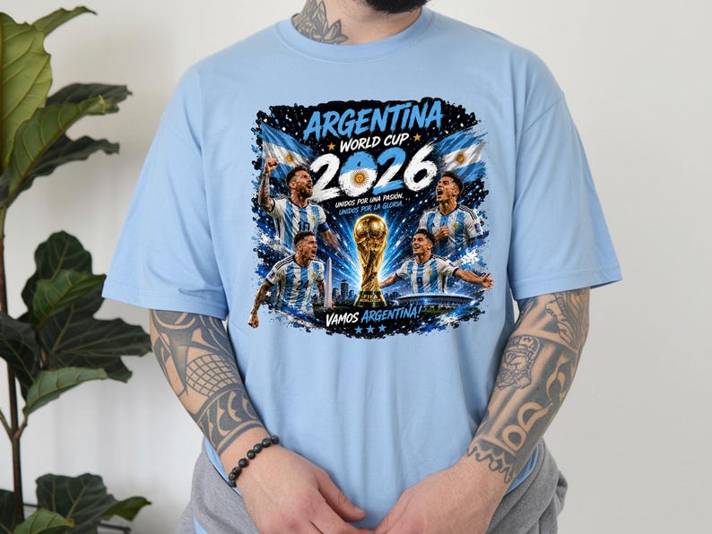 Argentina 2026 Cup Winner Shirt Comfort Colors, Vamos Argentina Champion Tee, Football Fan Graphic T-Shirt, Argentina Football Lover Tees Bild 1