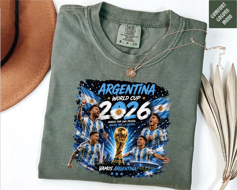 Argentina 2026 Cup Winner Shirt Comfort Colors, Vamos Argentina Champion Tee, Football Fan Graphic T-Shirt, Argentina Football Lover Tees Bild 6