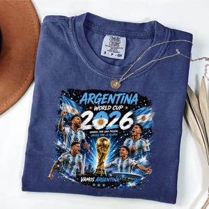 Argentina 2026 Cup Winner Shirt Comfort Colors, Vamos Argentina Champion Tee, Football Fan Graphic T-Shirt, Argentina Football Lover Tees Bild 4