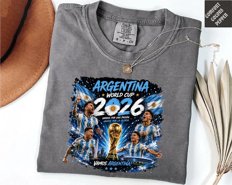 Argentina 2026 Cup Winner Shirt Comfort Colors, Vamos Argentina Champion Tee, Football Fan Graphic T-Shirt, Argentina Football Lover Tees Bild 8