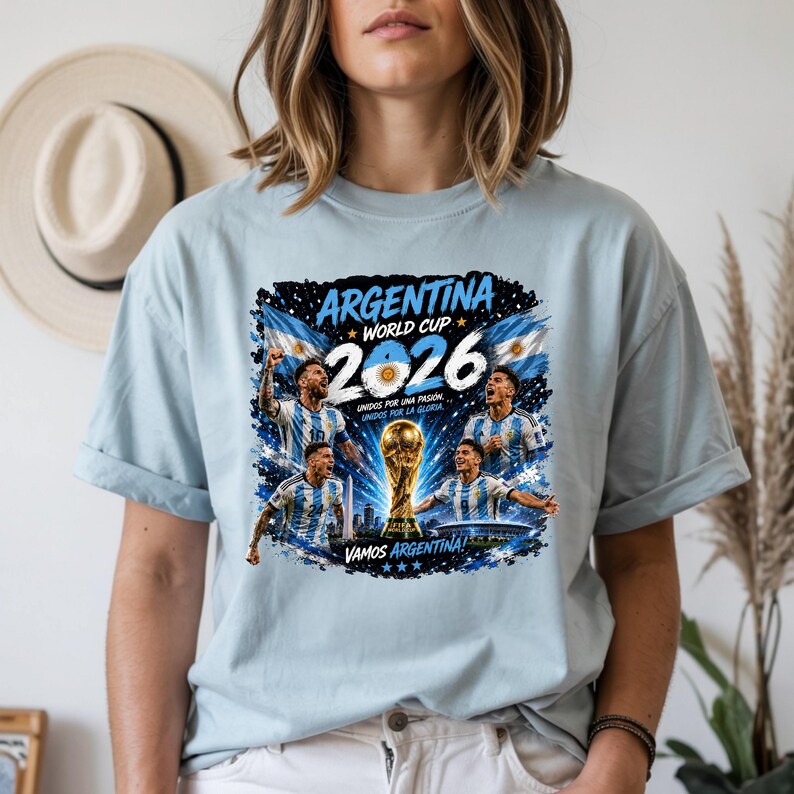 Argentina 2026 Cup Winner Shirt Comfort Colors, Vamos Argentina Champion Tee, Football Fan Graphic T-Shirt, Argentina Football Lover Tees Bild 5