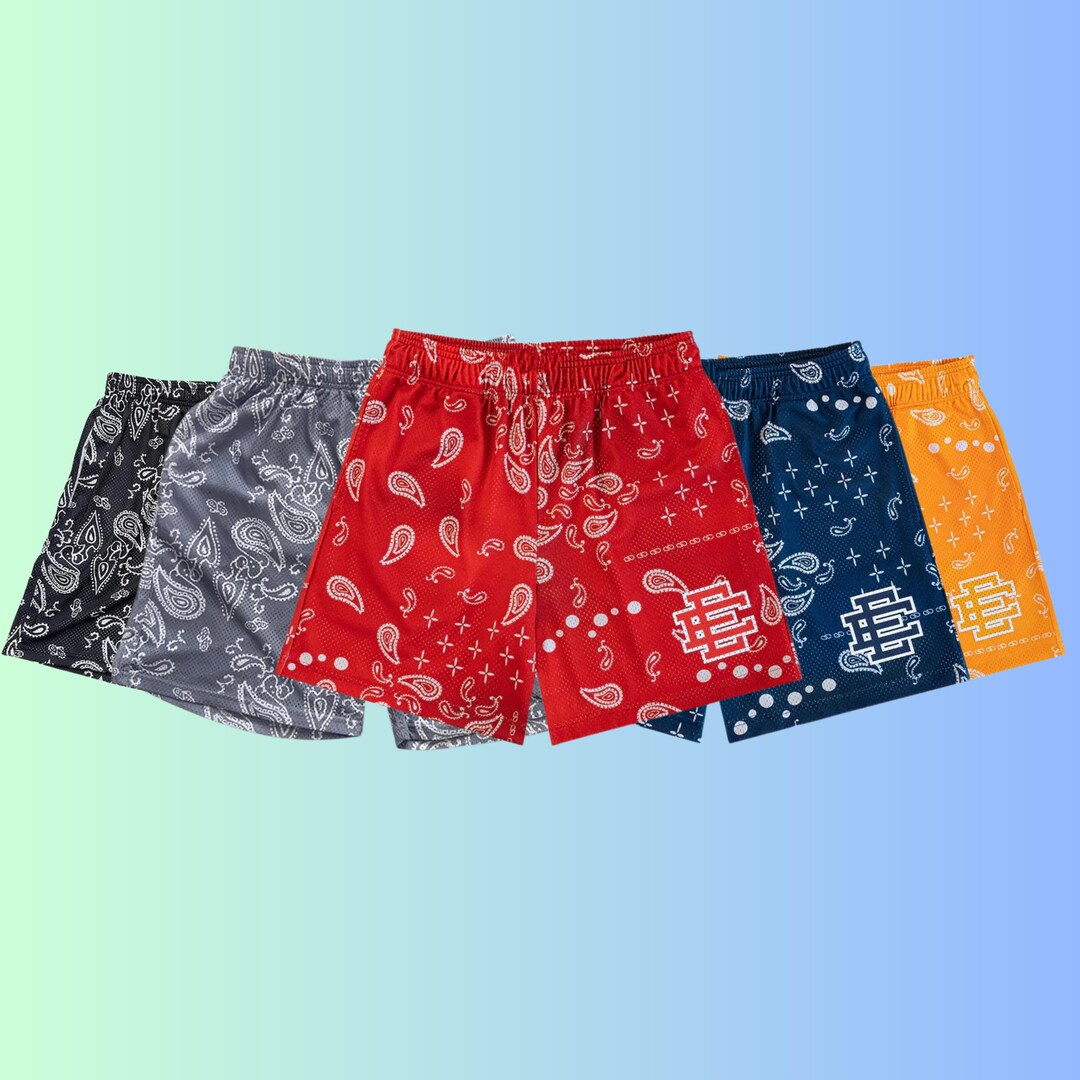 Paisley Bandana Mesh Basketball Shorts | Retro Bandana Print Athletic