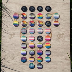 Lentikulär HBTQ+ Pride-flagga | Färgskiftande kavajnål med magisk vinkel | Queer Trans Bi Lesbiska Accessoarer