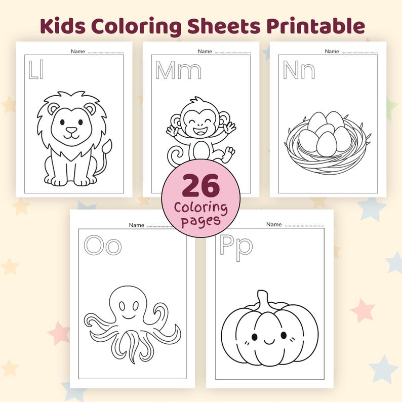 Kids A to Z Coloring Bundle 26 Pages | Fun Coloring Workseets for ...