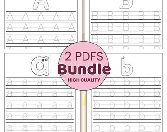 Complete Alphabet Tracing Bundle | Uppercase & Lowercase A-Z | Preschool Handwriting Worksheets PDF
