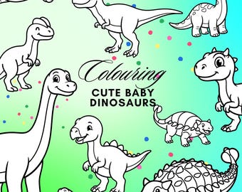 Cute Baby Dinosaur Coloring Pages for Kids, 19 Printable Dino Activity Sheets, Kids Birthday Party Favor, Preschool Toddler Busy Book PDF