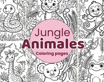 Jungle Animals Coloring Pages for Kids | Toddler Preschool Worksheets (PDF Download)