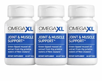 OmegaXL Joint & Muscle Support, Green Lipped Mussel Oil, 60 Soft Gels (3 Pack)