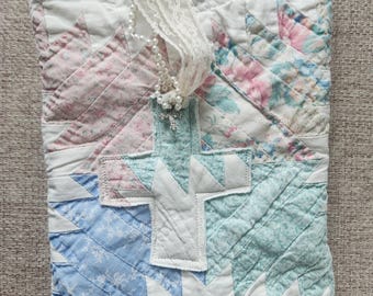 Quilted Bible Case or Book Cover - Made from a Vintage Quilt