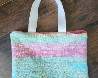 Vintage Quilted Bag - Handsewn