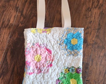 Honeycomb Hexagon Vintage Quilted Bag
