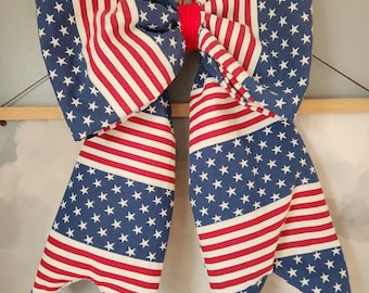 Stars and Stripes American Flag Themed Reversible Bow Heavy Duty