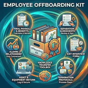 Kit de desvinculación de empleados / Renuncia, entrevista de salida, plantillas de RRHH (PDF editable)