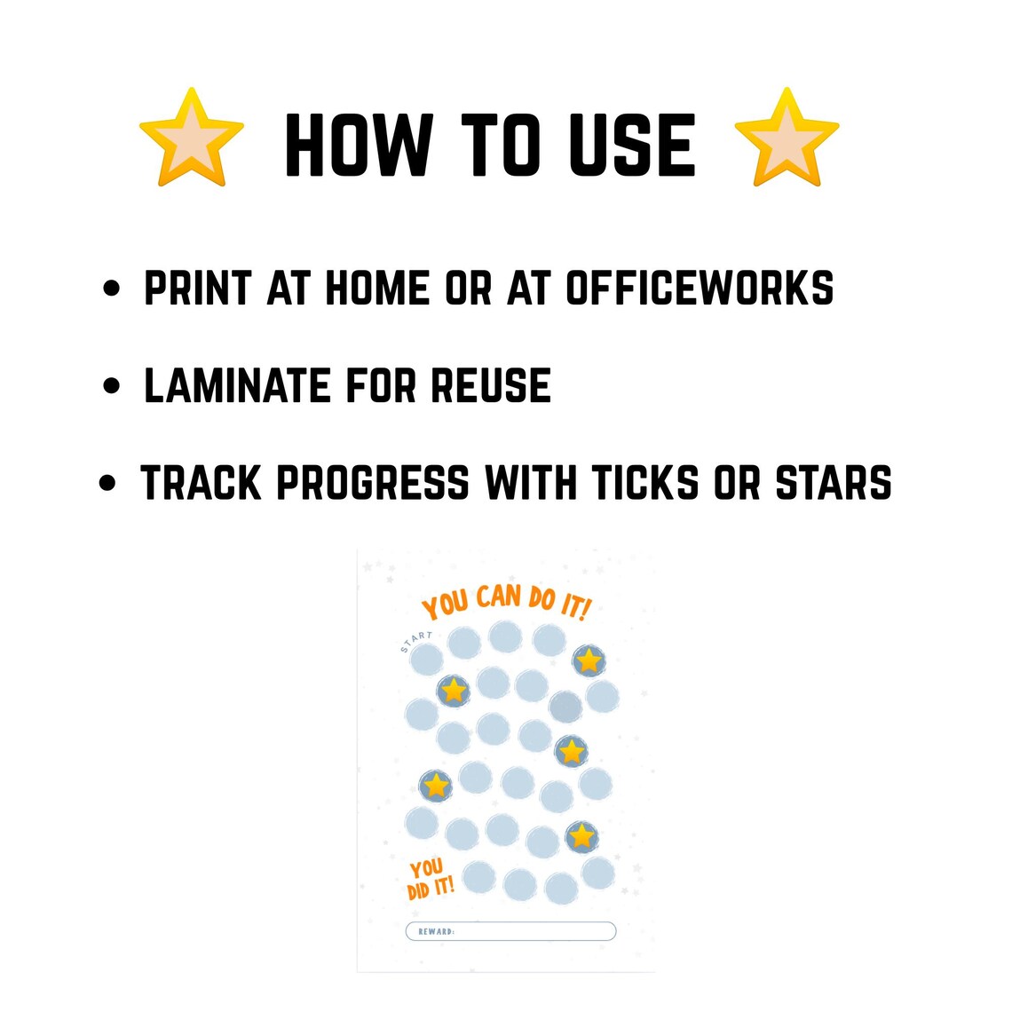 Kids Reward Chart Printable | Star Chart for Kids | Behaviour Chart ...