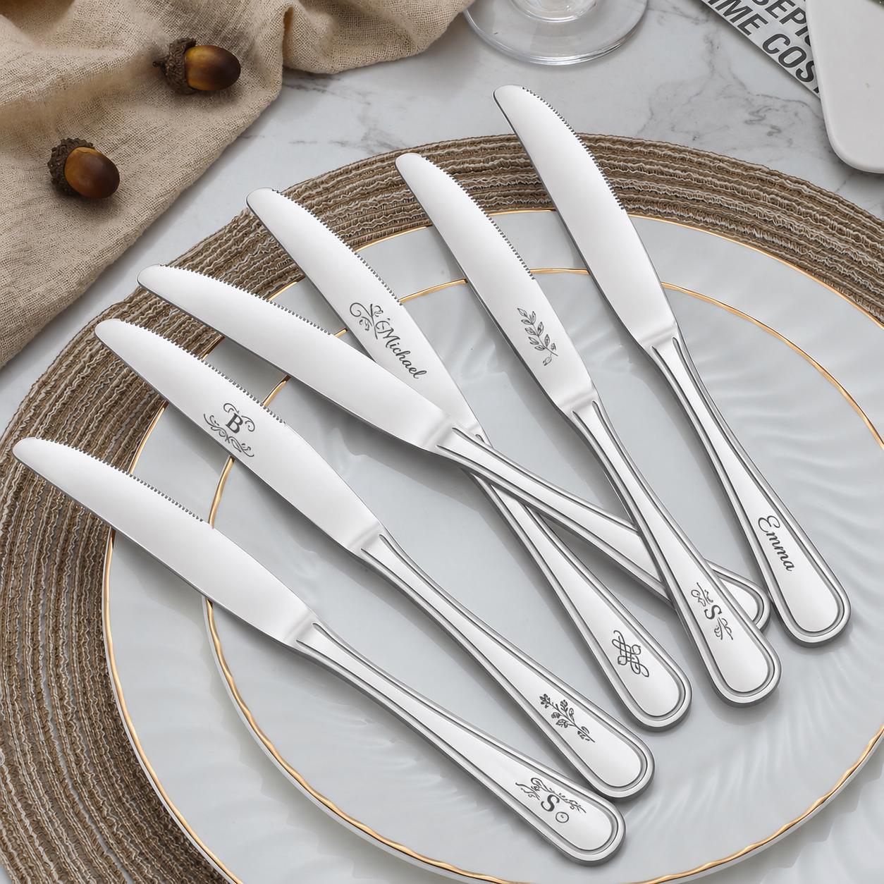Basic Stainless Steel Engraved Butter Knife