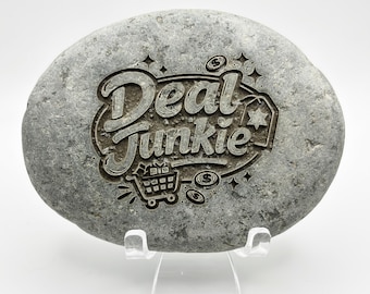 Piedra de río grabada con textura natural – Piedra conmemorativa para jardín (6,35-14 cm) / Leer descripción