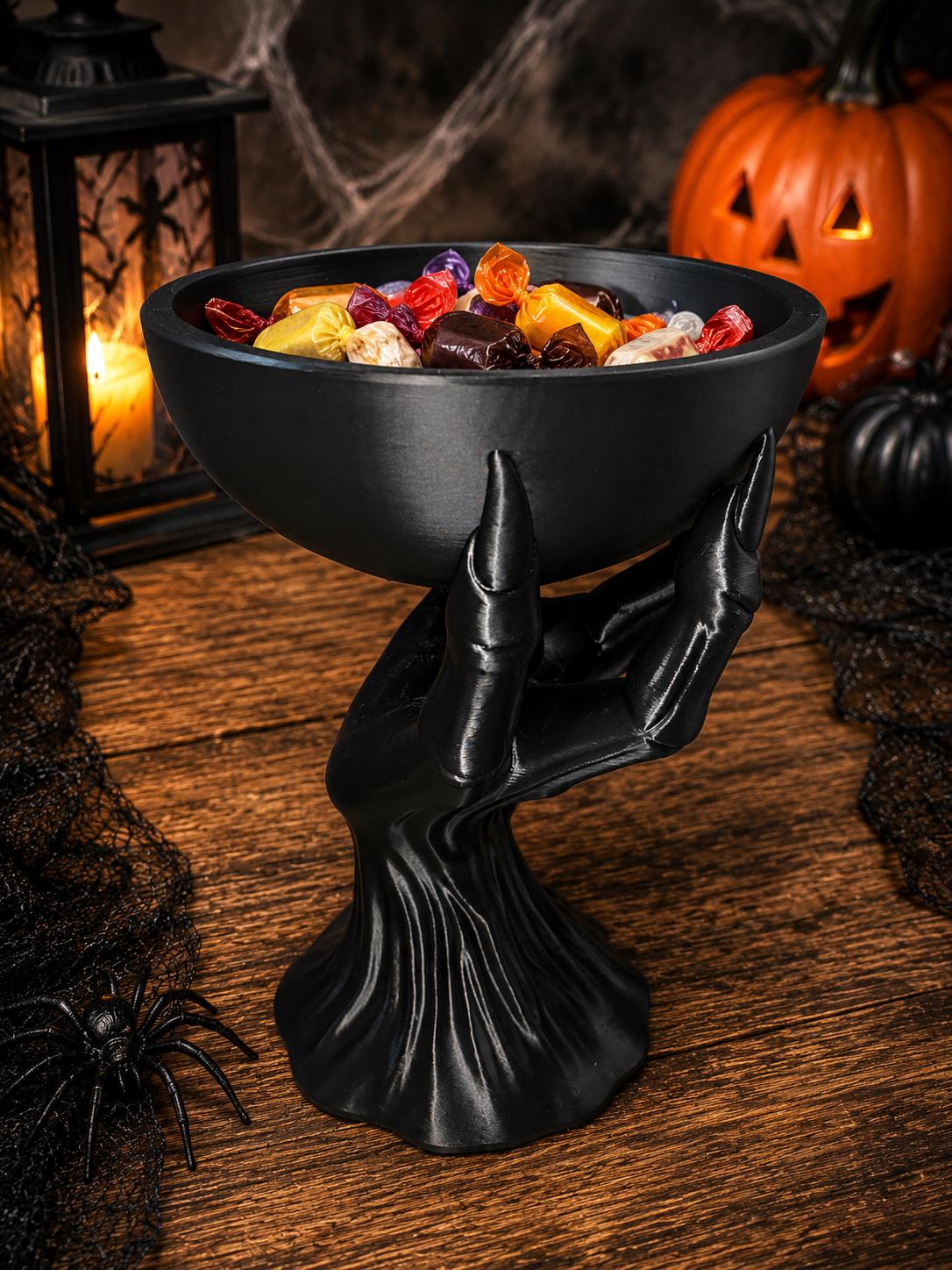 Close up of the creepy hand candy bowl's texture and 3D printing layers.