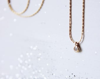 Tiny North star necklace. Cubic Zirconia dainty necklace tiny star. CZ solitaire necklace. Minimalist Celestial jewelry 18kt Gold Filled