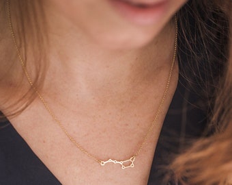 Big Dipper Necklace — Ursa Major Constellation Necklace in Sterling Silver or Gold Filled