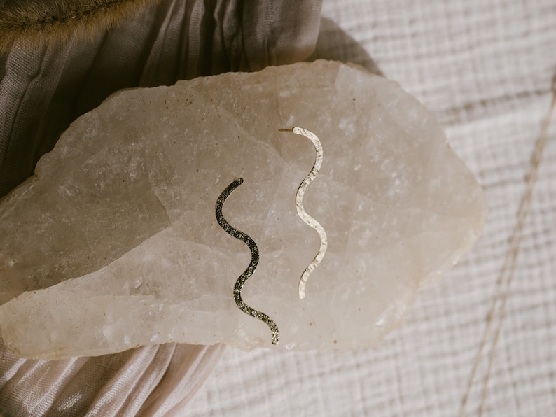 Snake Dangle Earrings | Aesthetic Jewelry | Serpent Earrings | Statement Jewelry | Long Wavy Earrings | Bold Gold Earrings