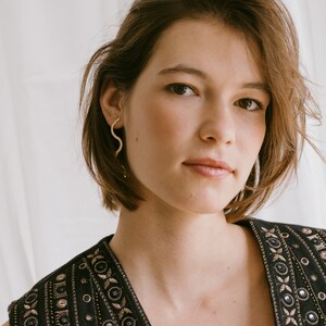 Snake Dangle Earrings | Aesthetic Jewelry | Serpent Earrings | Statement Jewelry | Long Wavy Earrings | Bold Gold Earrings