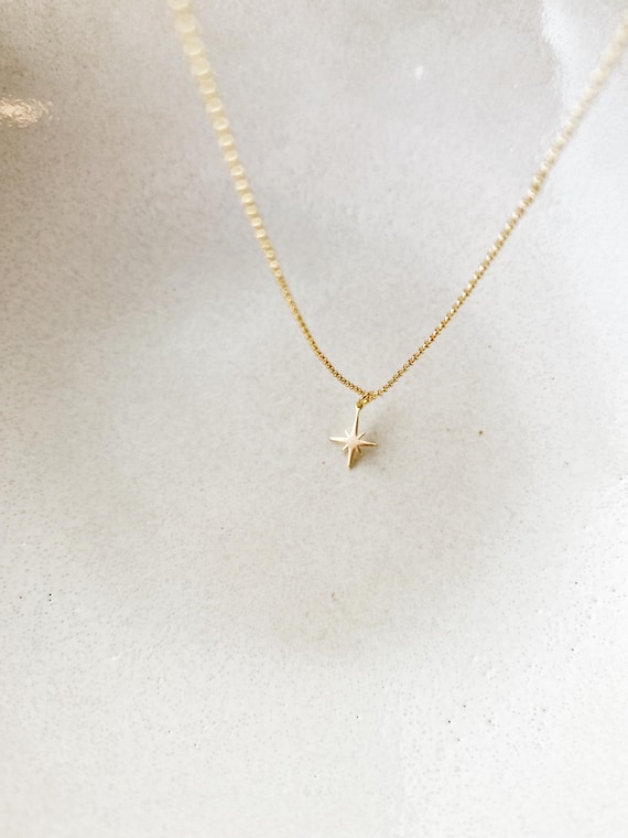 North Star Necklace — Starburst Miscarriage & Memorial Necklace in Sterling Silver or Gold Filled