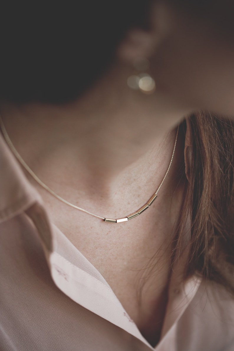 Constellation dainty necklace. Minimalist choker necklace, geometric jewelry 18kt Gold Filled image 1