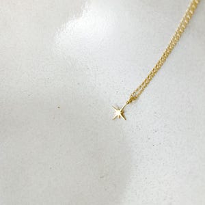 Starburst dainty necklace tiny star. North star necklace. Miscarriage memorial necklace. Celestial jewelry. Star choker