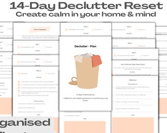 14-Day Declutter Challenge Workbook | Home Organisation, Self Care Planner (Digital Download)