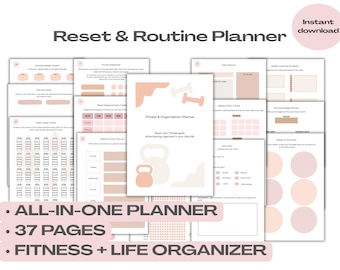 Fitness & Wellness Planner Bundle | Daily, Weekly, Monthly Tracker (Printable PDF)