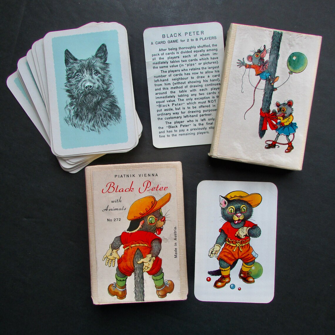 Black Peter Card Game 272 by Piatnik Austria An Old Maid Etsy