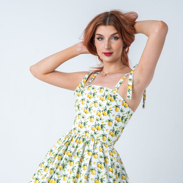 Lemon dress-50s pin up summer