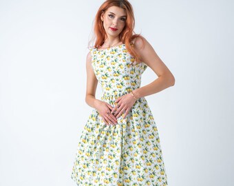 Lemons dress-50s pin up rockabilly